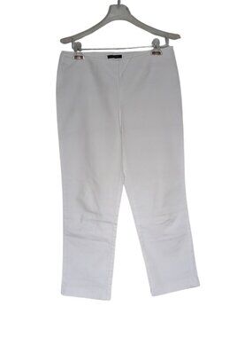Jones & Co. White Stretch Ankle Pants Size 6 Petite Workwear Summer Trousers